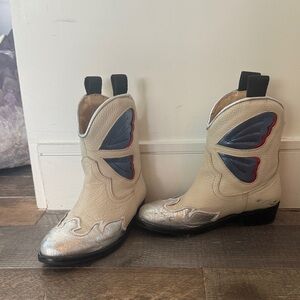 Kids' Cream and Silver Western Boots